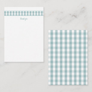Moderne teefarbene Gingham-Dankeskarten Mitteilungskarte