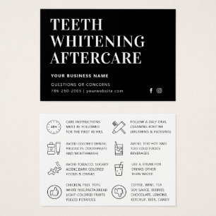 Moderne Teeth Whitening Aftercare Instruction Card