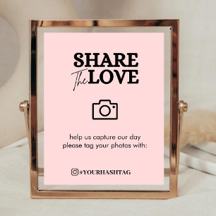 Moderne teilen die Liebe Hashtag Blush Pink Poster