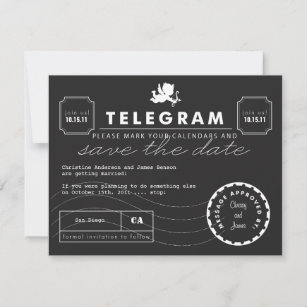 Moderne Telegramm-Karte Save the Date