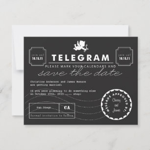 Moderne Telegrammkarte Save the Date