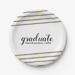 Moderne Teller der Black & Gold Stripe Graduation 