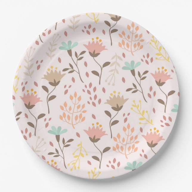 Moderne Teller für Blumenmuster (Vorderseite)