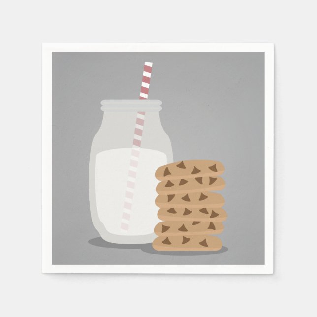Moderne Teller für Milch und Cookies Serviette (Vorderseite)