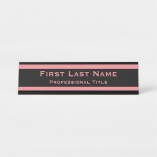 Moderne Teller Name Plate Pink Beruflich Schreibtischnamensplakette