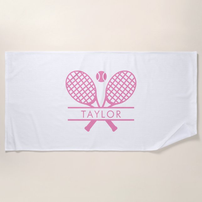 Moderne Tennis-Rackets-Motif-Sport - jede Farbe Strandtuch (Vorderseite)