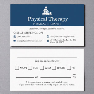 Moderne Terminvereinbarung in einer Physiotherapie Terminkarte