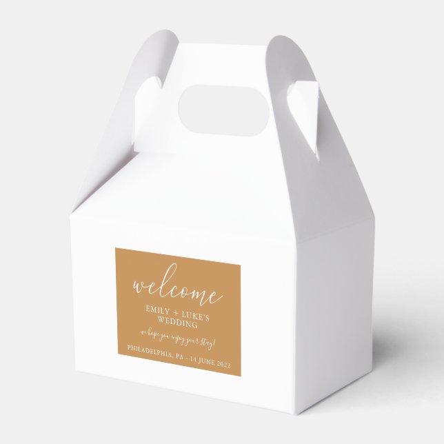 Moderne Terra Cotta Custom Wedding Empfang Geschenkschachtel (Vorderseite)