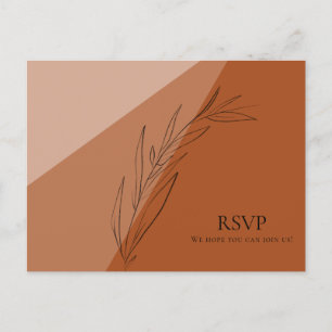 Moderne Terra Cotta Wedding RSVP Einladungspostkarte