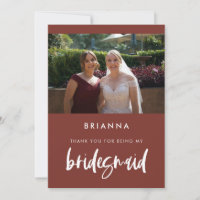 Moderne Terracotta Bridesmaid danke Karte