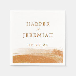 Moderne Terracotta Burnt Rost Gold Unterwegs Serviette