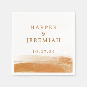 Moderne Terracotta Burnt Rost Gold Unterwegs Serviette