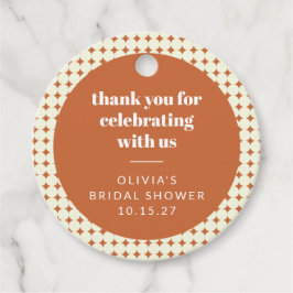 Moderne Terracotta Dots Brautparty kundenspezifisc Geschenkanhänger