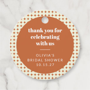 Moderne Terracotta Dots Brautparty kundenspezifisc Geschenkanhänger