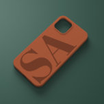 Moderne Terracotta erste minimale zeitgenössische  Case-Mate iPhone 14 Hülle<br><div class="desc">Moderne Terrakotta Rost erste monogramm minimale zeitgenössische Handy Gehäuse Design.</div>