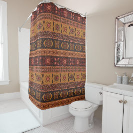 Moderne Terracotta Ethnisches Tribal Ziermuster Duschvorhang