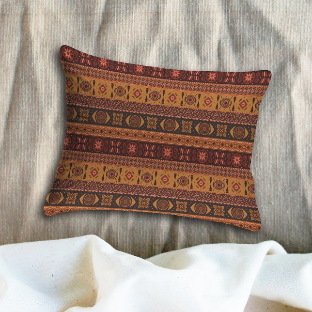 Moderne Terracotta Ethnisches Tribal Ziermuster Kissenbezug (Von Creator hochgeladen)