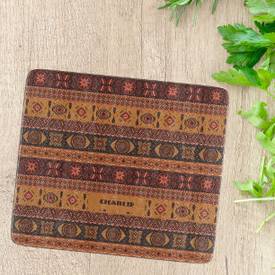 Moderne Terracotta Ethnisches Tribal Ziermuster Schneidebrett