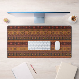 Moderne Terracotta Ethnisches Tribal Ziermuster Schreibtischunterlage