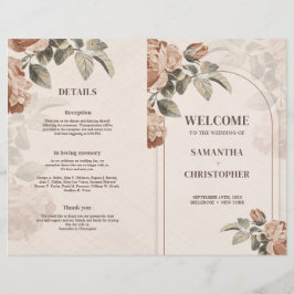 Moderne Terracotta floral Salbei Blätter Hochzeit