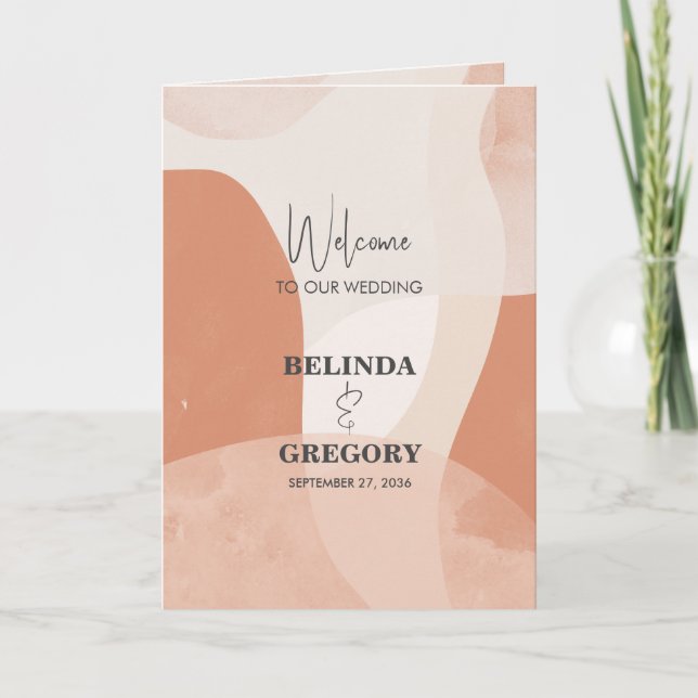 Moderne Terracotta Hochzeitserie Programm (Vorderseite)