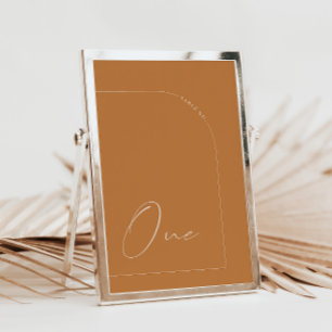 Moderne Terracotta-Kalligraphie Eine Tischnummer