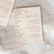 Moderne Terracotta Minimal Blätter Hochzeiten Deta