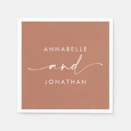 Moderne Terracotta minimale zeitgenössische Hochze Serviette