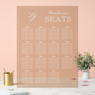 Moderne Terracotta Monogram Script Hochzeitsstube Acrylschild