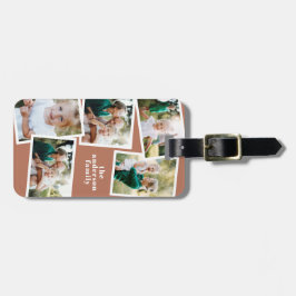 Moderne Terracotta Multi-Foto Familiengeschenk Gepäckanhänger