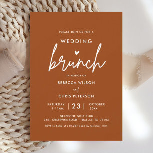 Moderne Terracotta Post Wedding Brunch Einladung