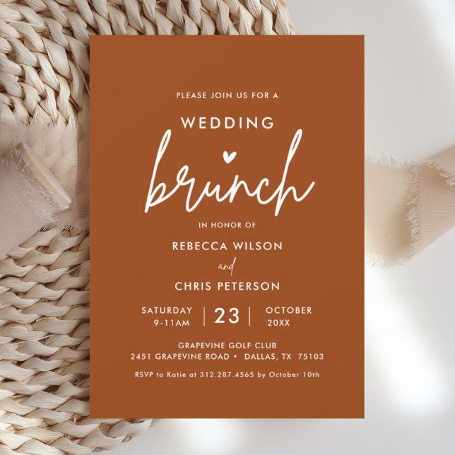 Moderne Terracotta Post Wedding Brunch Einladung (Von Creator hochgeladen)