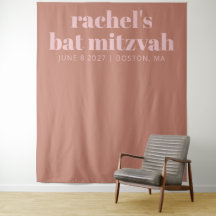 Moderne Terracotta Rosa Bat Mitzvah Foto Hintergru