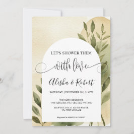 Moderne Terracotta & Sage Couples Dusche Einladung