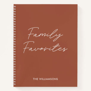 Moderne Terracotta Script Cooking Family Rezept Notizbuch