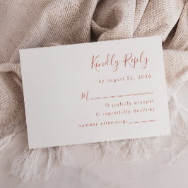 Moderne Terracotta-Script-Hochzeit RSVP Karte