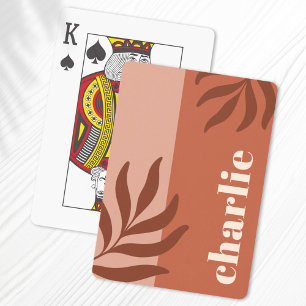 Moderne Terracotta-Töne senkrechten Namen botanisc Spielkarten