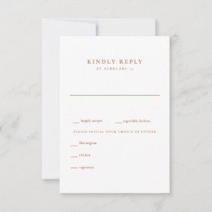 Moderne Terracotta und White Wedding RSVP