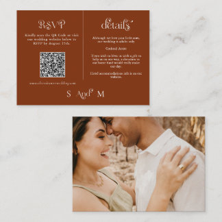 Moderne Terracotta Wedding Card Begleitkarte