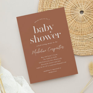 Moderne Terrakotta-Boho-Baby-Party Einladung