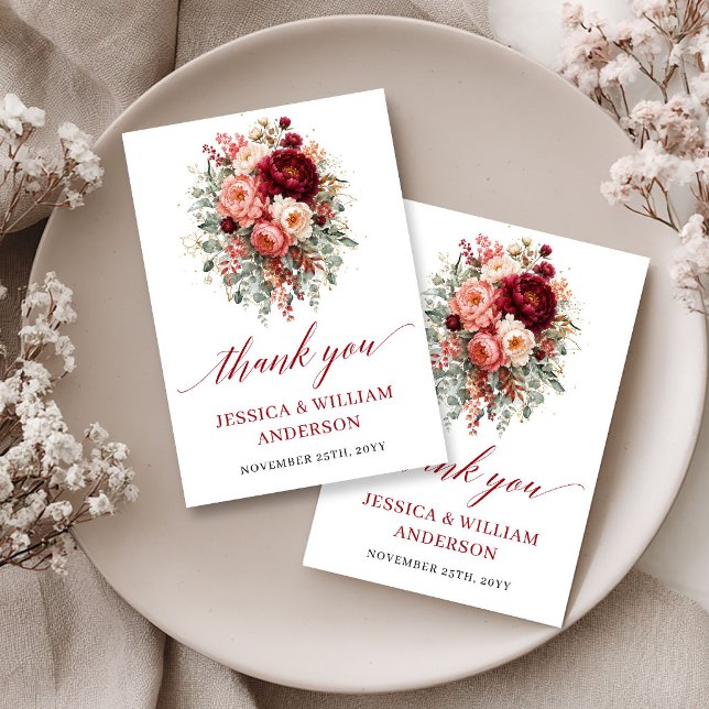 Moderne Terrakotta-Boho-Dankeskarten-Design Dankeskarte (Modern Terracotta Boho Thank You Card Design

)