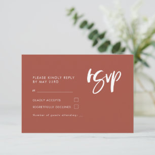 Moderne Terrakotta-Hochzeits-RSVP RSVP Karte