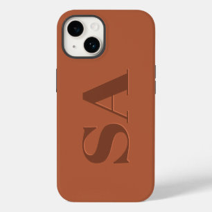 Moderne Terrakotta-Initialen minimale zeitgenössis iPhone 14 Hülle