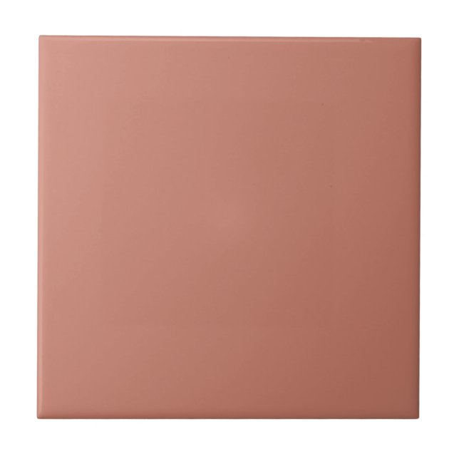 Moderne Terrakotta-Rosa einfarbig Fliese (Vorderseite)