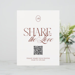 Moderne Terrakotta-Share-the-Love-QR-Code-Schilder