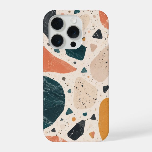 Moderne Terrazzo-Abstrakt-Handyhülle iPhone Hülle (Rückseite)