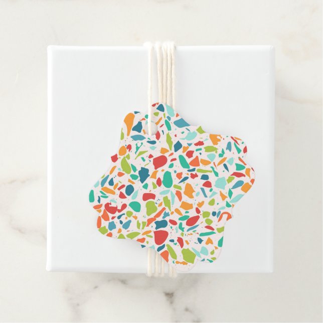 Moderne Terrazzo Farbenfrohe Architektur Designer Geschenkanhänger (Beispiel)