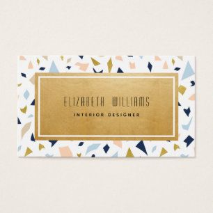 Moderne Terrazzo Interieur Designer Business Cards
