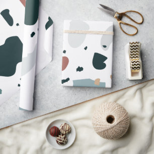 Moderne Terrazzo-Muster – Abstrakte Mittelmeer-Opt Geschenkpapier