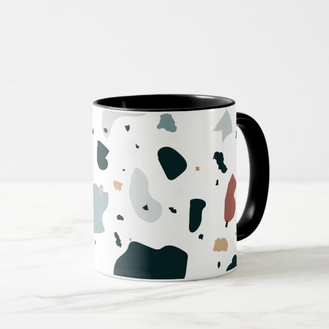Moderne Terrazzo-Muster – Abstrakte Mittelmeer-Opt Tasse (VorderseiteRechts)